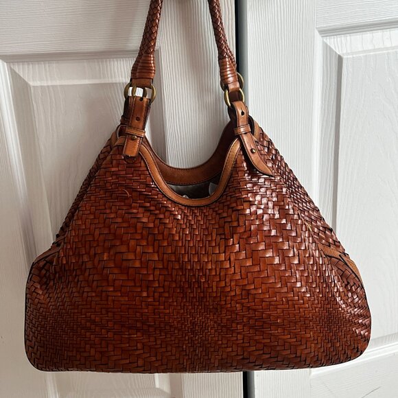 Cole Haan Genevieve Woven Shoulder Bag Purse Tote - Picture 8 of 11